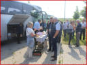 Erste Frühstückspause auf einem Autobahn-Rastplatz